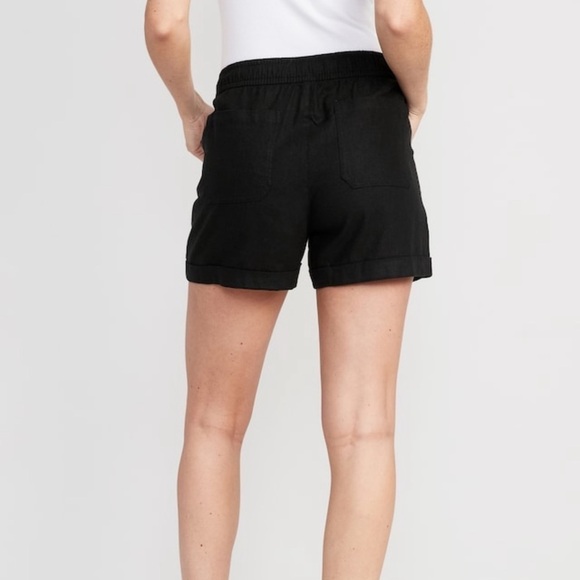NWT! High-Waisted Linen-Blend Utility Shorts for Women -- 3.5-inch inseam🩵 - Picture 3 of 8